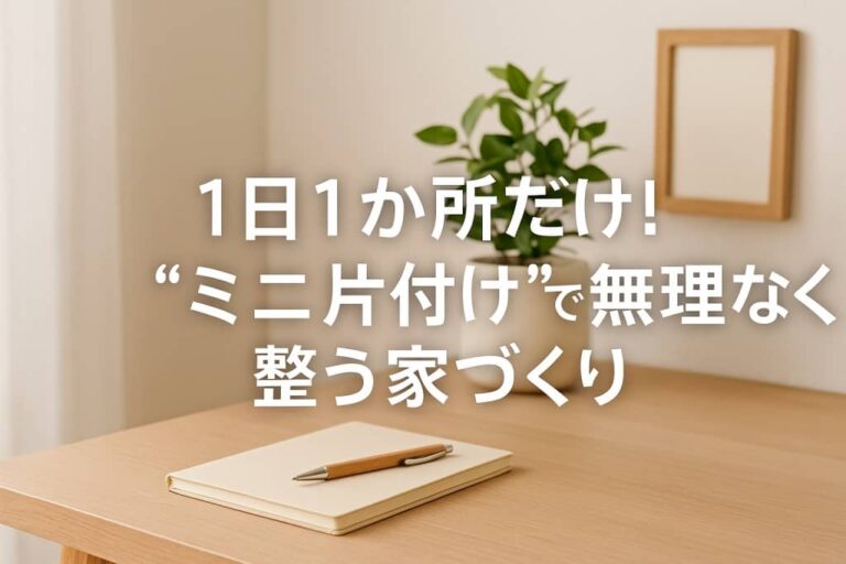 1日1か所だけ！“ミニ片付け”で無理なく整う家づくり
