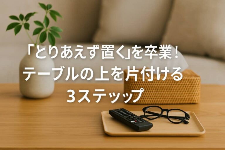 テーブルの上の片付け