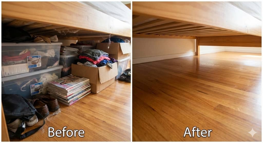 ベッド下のBefore／After写真