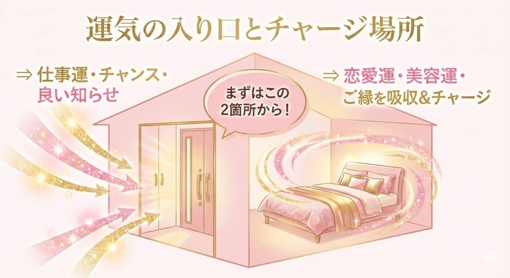 運気の入り口とチャージ場所